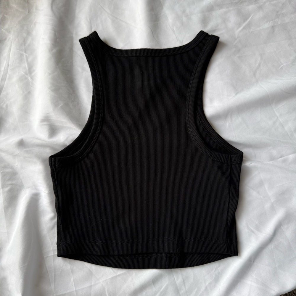 Black Ribbed Tank Top - Picture 2 of 4